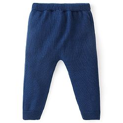 Babyhug Organic Full Sleeves Baby Sweater Set Striped with Cap - Navy Blue