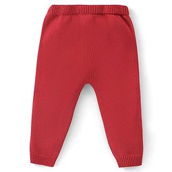 Babyhug Organic Cotton Full Sleeves Car Design Sweater Set with Cap - Red