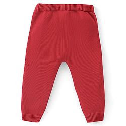 Babyhug Organic Cotton Full Sleeves Car Design Sweater Set with Cap - Red