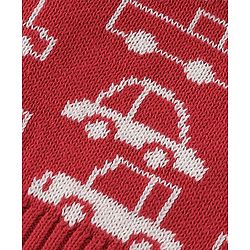 Babyhug Organic Cotton Full Sleeves Car Design Sweater Set with Cap - Red