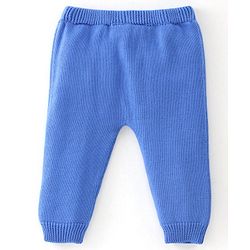 Babyhug Organic Cotton Full Sleeves Hooded Sweater Set - Blue