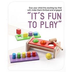 Babyhug Wooden Montessori  Activity Hammer Toy - Multicolour