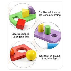 Babyhug Wooden Montessori  Activity Hammer Toy - Multicolour