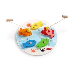 Babyhug Wooden Montessori  Activity Fishing Game - Multicolour