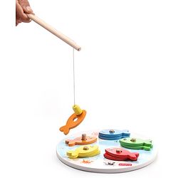 Babyhug Wooden Montessori  Activity Fishing Game - Multicolour