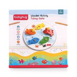 Babyhug Wooden Montessori  Activity Fishing Game - Multicolour
