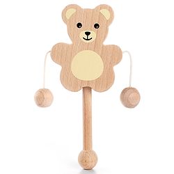 Babyhug Montessori  Wooden Baby Rattle Toy - Beige