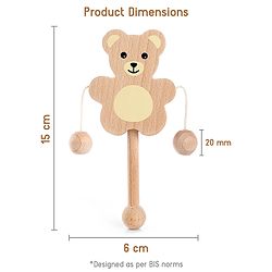 Babyhug Montessori  Wooden Baby Rattle Toy - Beige
