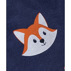 Babyhug Cotton Full Sleeves Night Suit With Fox Print - Navy Blue