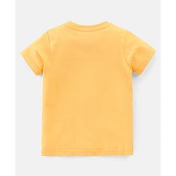 Babyhug Cotton Knit Half Sleeves Night Suit Car Print - Yellow