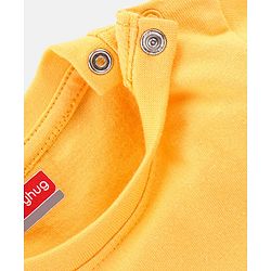 Babyhug Cotton Knit Half Sleeves Night Suit Car Print - Yellow