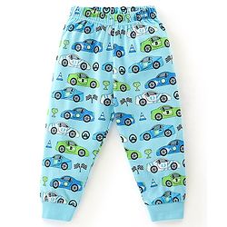 Babyhug Cotton Jersey Full Sleeves Night Suit Car Print - Blue