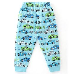 Babyhug Cotton Jersey Full Sleeves Night Suit Car Print - Blue