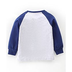 Babyhug Cotton Knit Full Sleeves Night Suit with Animal Print - Blue