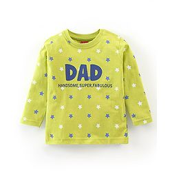Babyhug Cotton Knit Full Sleeves Night Suit With Text & Stars Print - Green