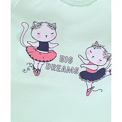 Babyhug Cotton Knit Half Sleeves Night Suit Sweet Kitty Print - Blue
