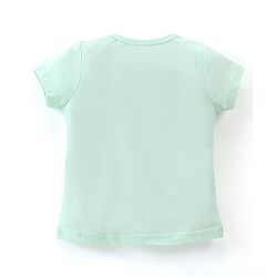 Babyhug Cotton Knit Half Sleeves Night Suit Sweet Kitty Print - Blue