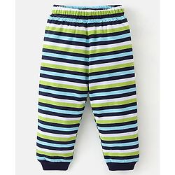 Babyhug Cotton Full Sleeves Night Suit Camouflage & Striped Print Pack of 2- Lavender & Green