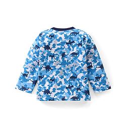 Babyhug Cotton Knit Full Sleeves Camouflage & Dino Printed Night Suits Pack of 2 - Blue & Yellow