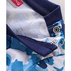 Babyhug Cotton Knit Full Sleeves Camouflage & Dino Printed Night Suits Pack of 2 - Blue & Yellow