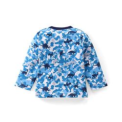 Babyhug Cotton Knit Full Sleeves Camouflage & Dino Printed Night Suits Pack of 2 - Blue & Yellow