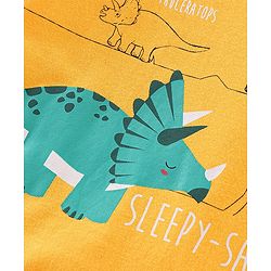 Babyhug Cotton Knit Full Sleeves Camouflage & Dino Printed Night Suits Pack of 2 - Blue & Yellow