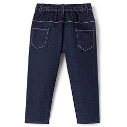 Babyhug Cotton Spandex Full Length Stretchable Solid Jeans - Dark Blue