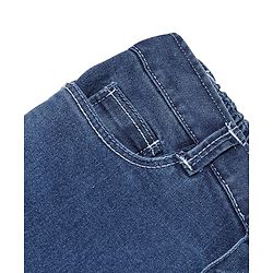 Babyhug Cotton Spandex Full Length Stretchable Solid Jeans - Dark Blue