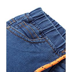 Babyhug Denim Washed Full Length  Jogger With Stretch - Medium Blue
