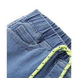 Babyhug Denim Washed Full Length  Jogger With Stretch - Light Blue