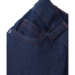 Babyhug Denim Washed Full Length  With Stretch Jeans Solid Colour  With Mock Fly  - Dark Blue