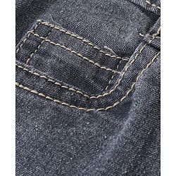 Babyhug Cotton Spandex Full Length Jeans With Stretch Solid Color   Fly With Zipper -  Charcoal Grey