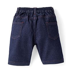 Babyhug Cotton Above Knee Length Bermuda With Stretch Solid Colour - Dark Blue