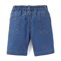 Babyhug Cotton Above Knee Length Bermuda With Stretch Solid Colour - Dark Blue