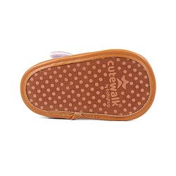Cute Walk by Babyhug Booties with Velcro Closure Star Design - Light Brown