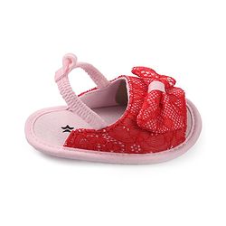 Cute Walk by Babyhug Slip On Booties with Bow - Red