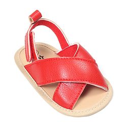Cute Walk by Babyhug Solid Color Booties with Velcro Closure - Red