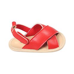 Cute Walk by Babyhug Solid Color Booties with Velcro Closure - Red