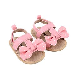Cute Walk by Babyhug Velcro Closure Booties with Bow - Pink
