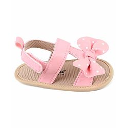 Cute Walk by Babyhug Velcro Closure Booties with Bow - Pink