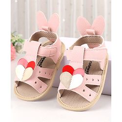Cute Walk by Babyhug Booties with Velcro Closure - Pink