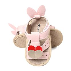 Cute Walk by Babyhug Booties with Velcro Closure - Pink