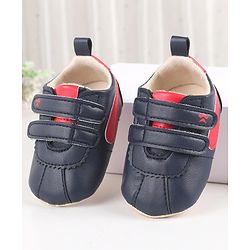 Cute Walk by Babyhug Booties with Velcro Closure - Blue & Red