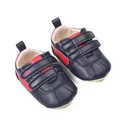 Cute Walk by Babyhug Booties with Velcro Closure - Blue & Red