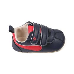 Cute Walk by Babyhug Booties with Velcro Closure - Blue & Red