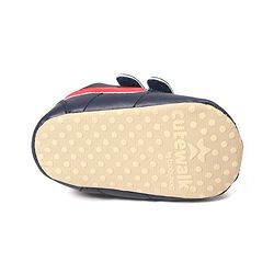 Cute Walk by Babyhug Booties with Velcro Closure - Blue & Red