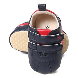 Cute Walk by Babyhug Booties with Velcro Closure - Blue & Red