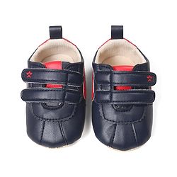 Cute Walk by Babyhug Booties with Velcro Closure - Blue & Red