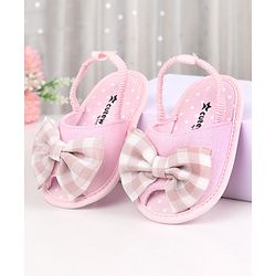 Cute Walk by Babyhug Slip On Booties Bow Applique  - Pink