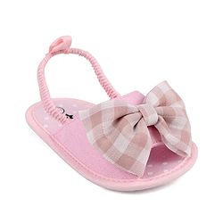 Cute Walk by Babyhug Slip On Booties Bow Applique  - Pink